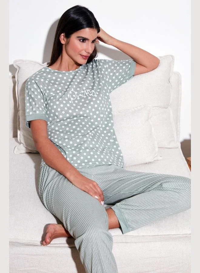 Lela Lela Regular Fit Crew Neck Short Sleeve Pajama Set Women'S Pajama Set 65790130